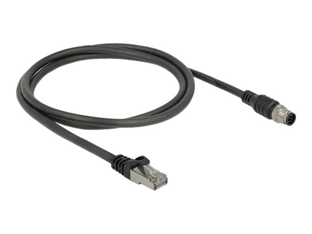 DeLOCK CAT 5e Kabel med afskærmning med folie og kobberfletning (SFTP 1m Patchkabel Sort