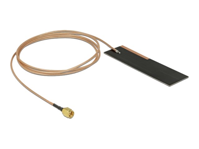 DeLOCK LPWAN Antenna SMA plug 1 - 2 dBi RG-178 1 m PCB internal self adhesive Antenne Sort