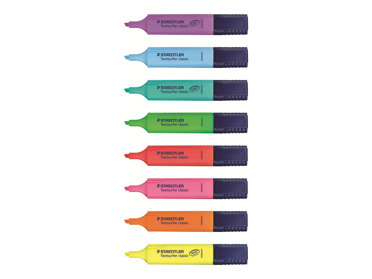 STAEDTLER Textsurfer classic Highlighter Blå Grøn Orange Pink Rød Gul