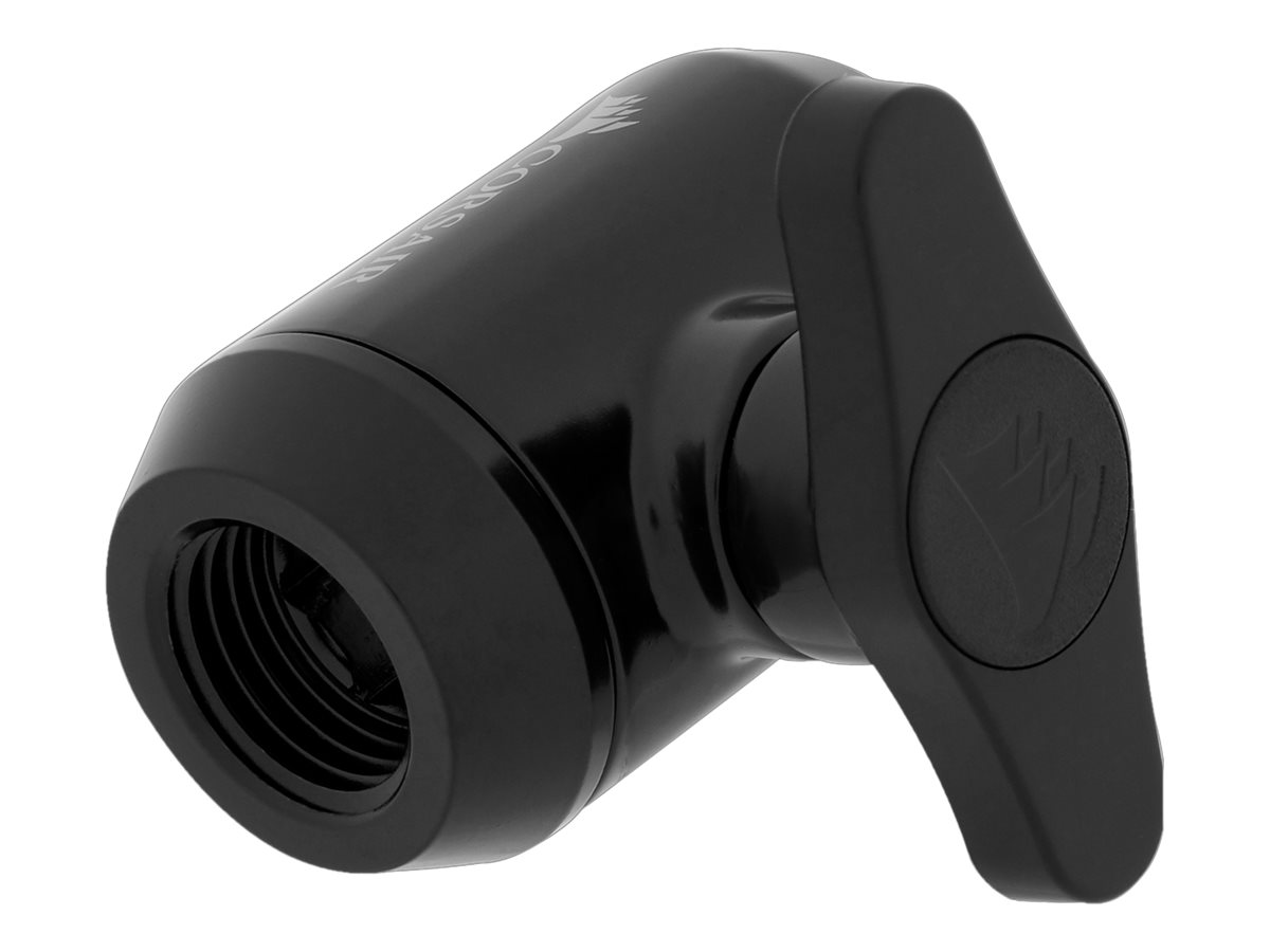 CORSAIR Hydro X Series XF Ball Valve Manuel boldventil til flydende kølesystem 1-pack Sort