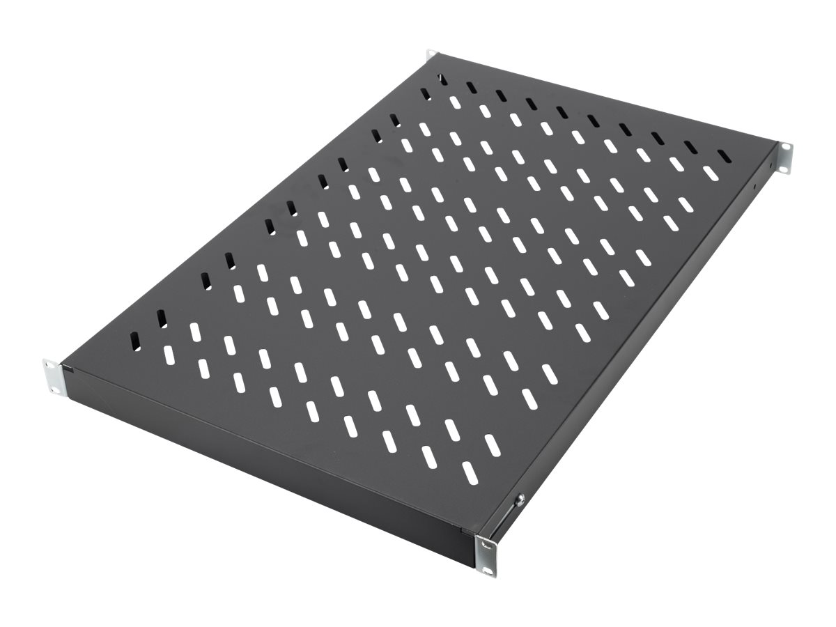 1U fixed shelf for 1000 mm depth racks 44x482x700 mm - adjust. 700-900 mm depth - Black