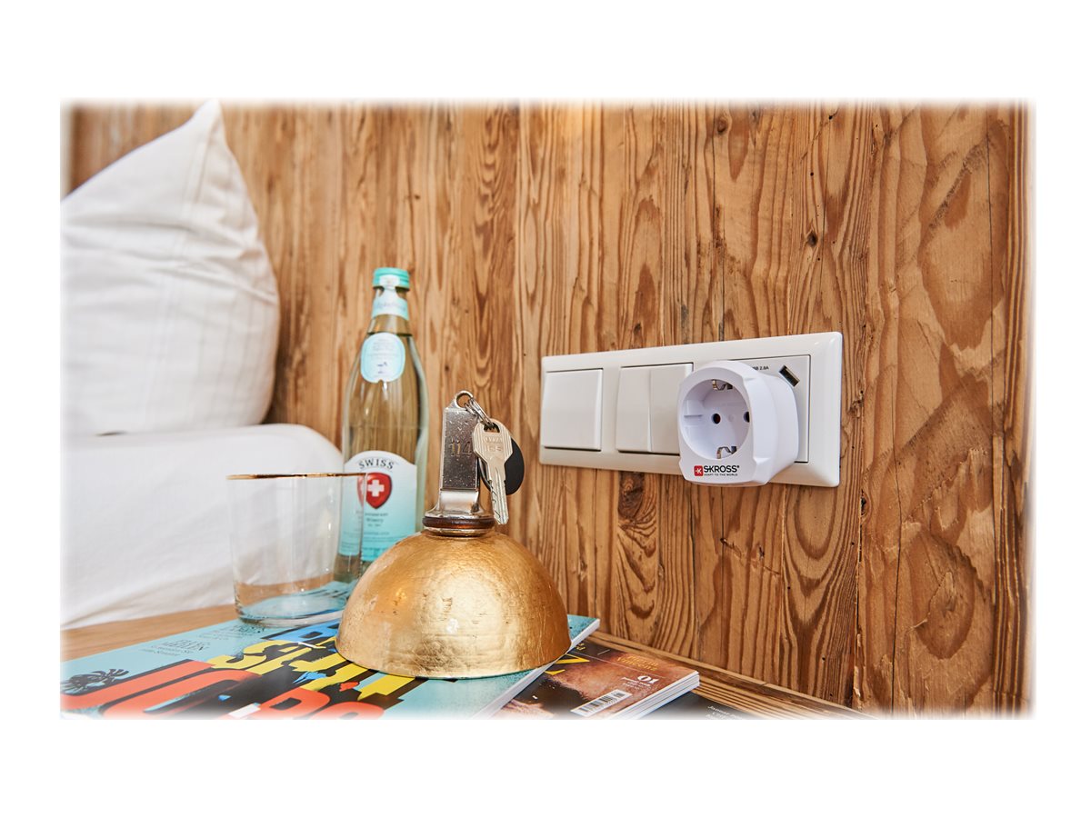 SKROSS Country Travel Adapter Europe to UK Stikadapter Hvid