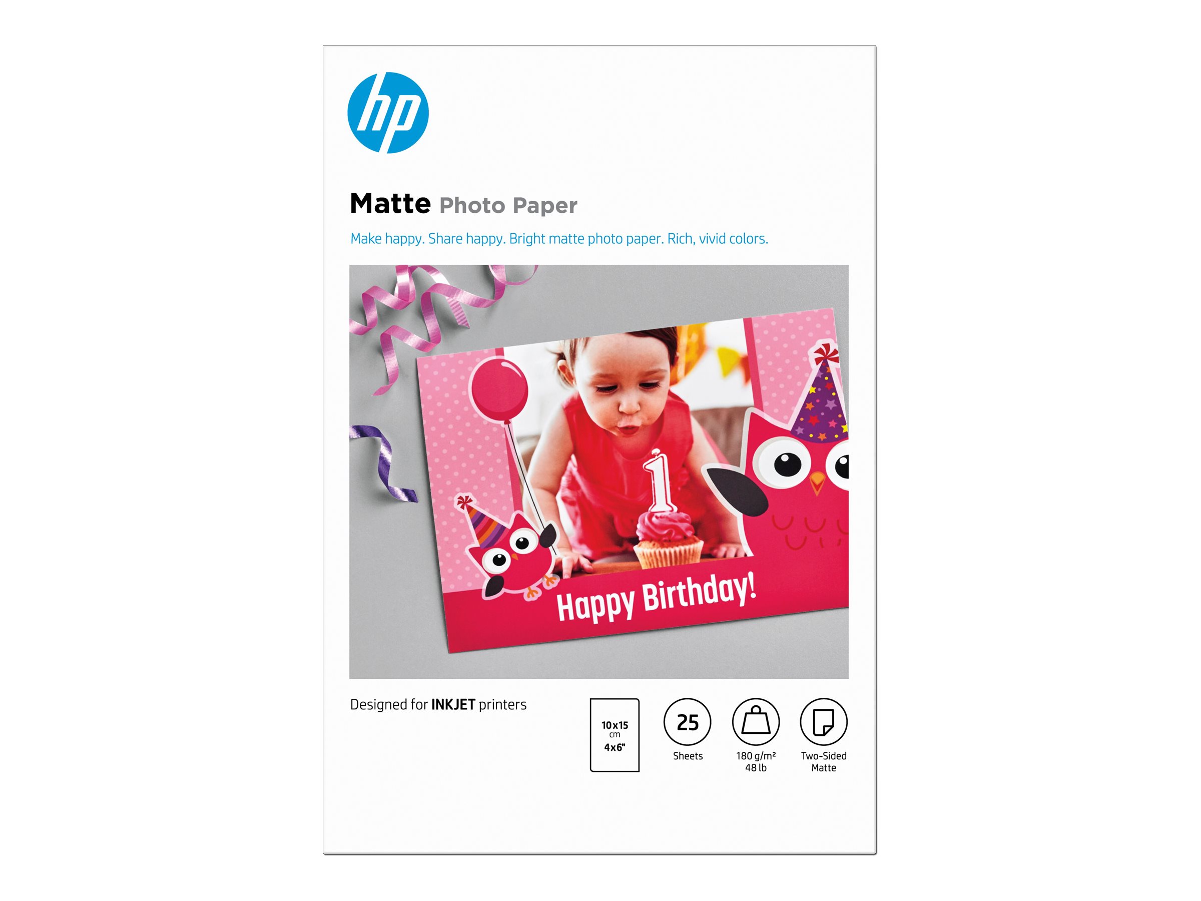 HP Fotopapir 100 x 150 mm 25ark 7HF70A