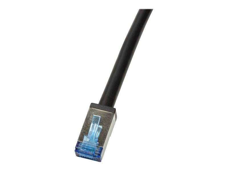 LogiLink Professional CAT 6a Kabel med afskærmning med folie og kobberfletning (SFTP 15m Patchkabel Sort