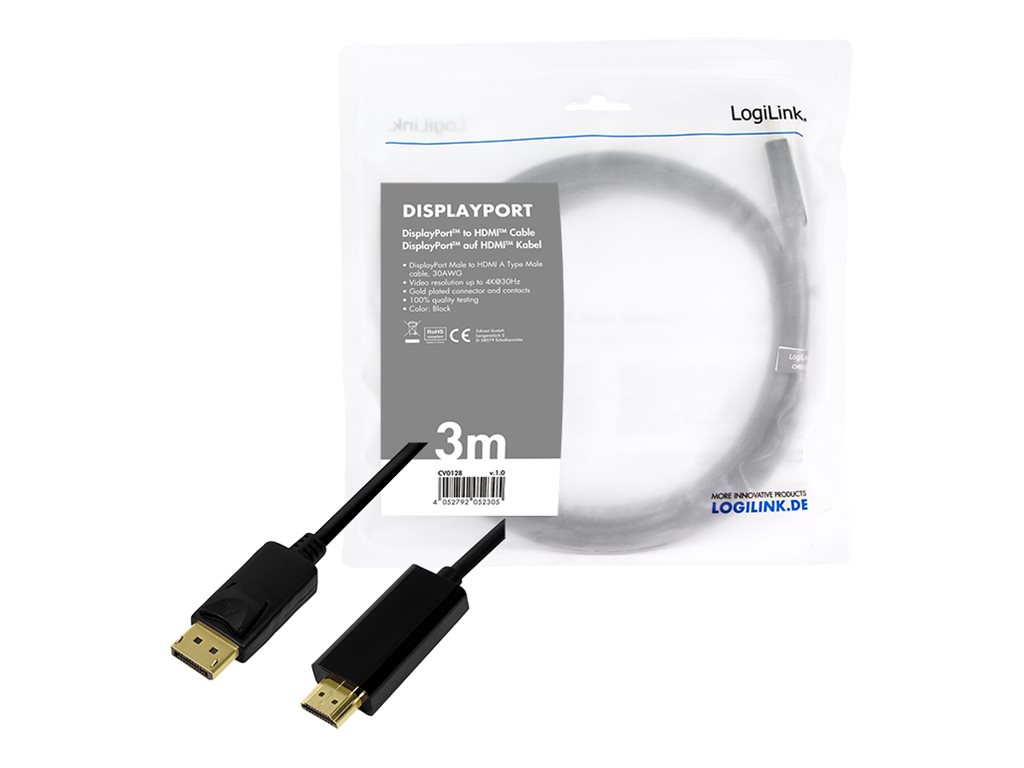 LogiLink Videoadapterkabel 3m Sort
