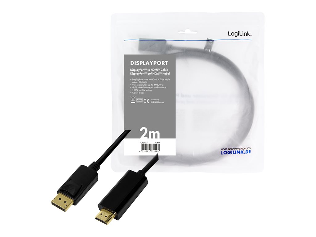 LogiLink Videoadapterkabel 2m Sort