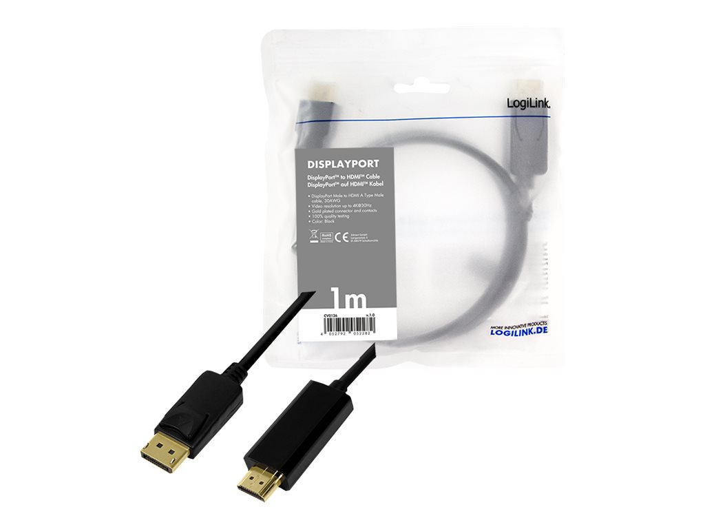 LogiLink Videoadapterkabel 1m Sort