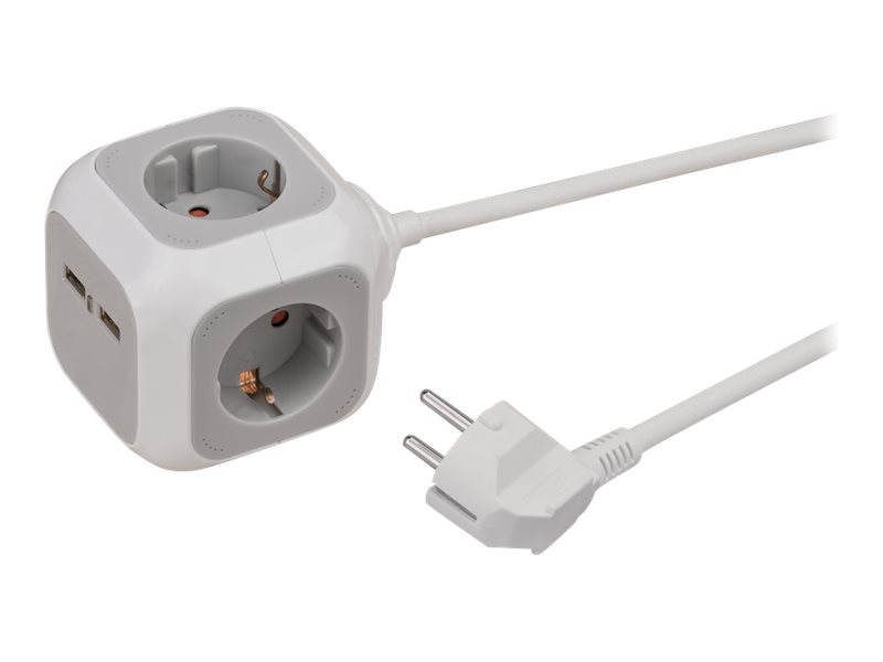 brennenstuhl ALEA-Power Stikdåse 4-stik 16A Grå Hvid 1.4m