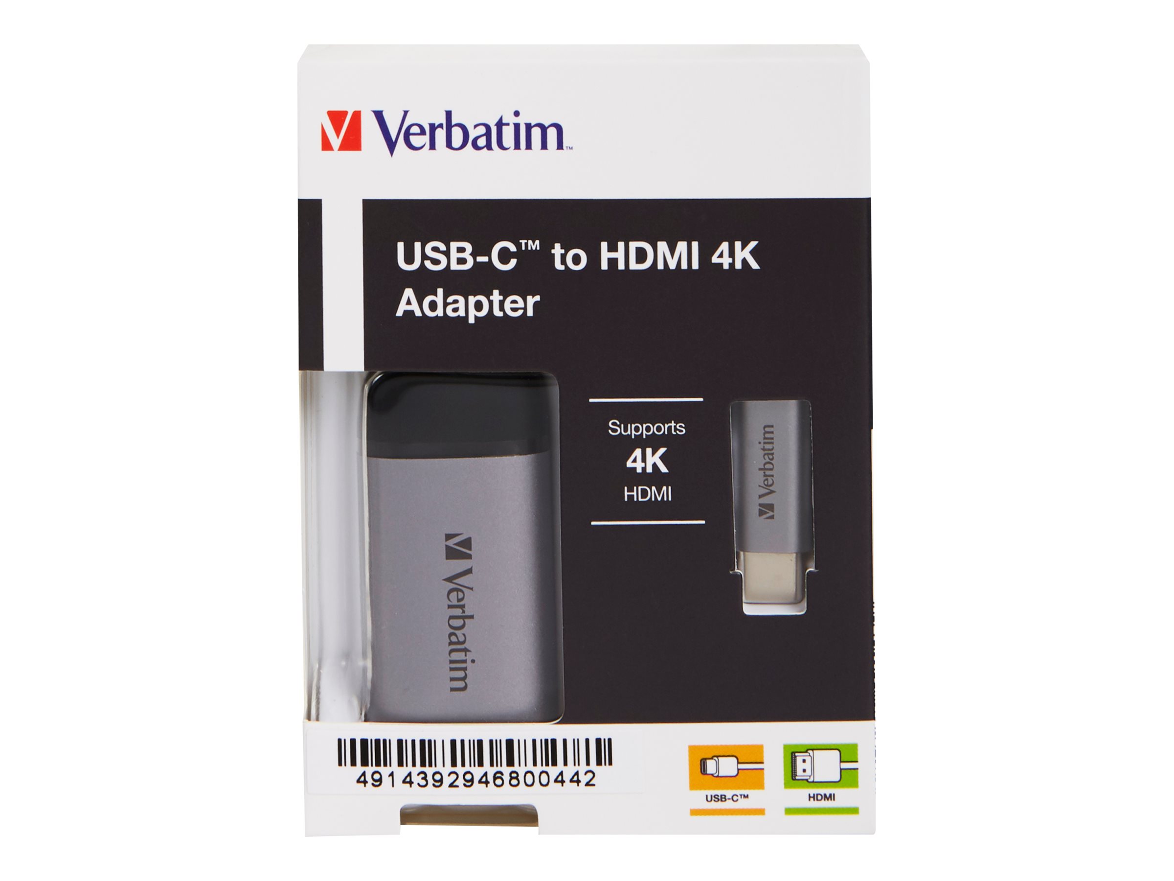 Verbatim Videointerfaceomformer HDMI / USB 10cm Sort Grå
