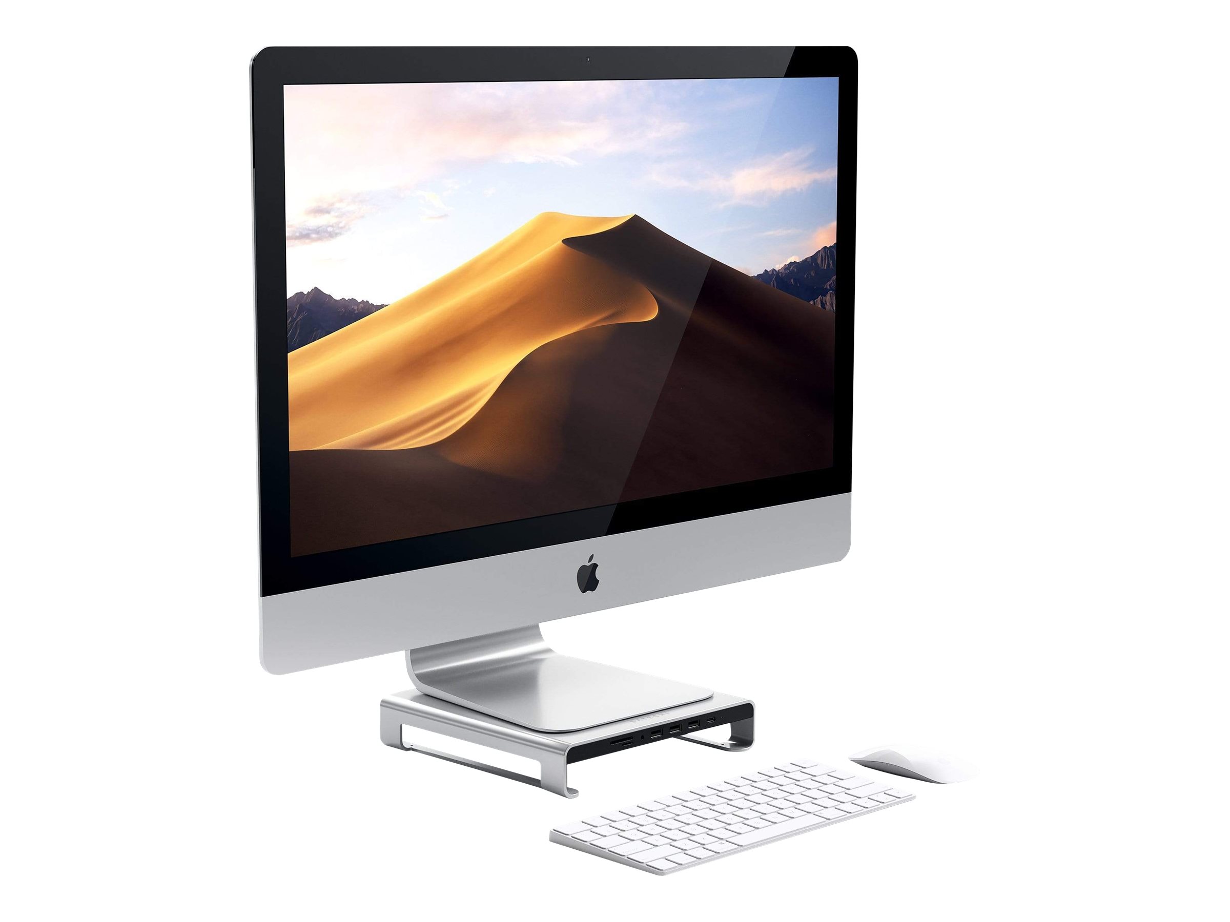 Satechi Type-C Aluminum Monitor Stand Hub for iMac USB-C Dockingstation + monitorstativ