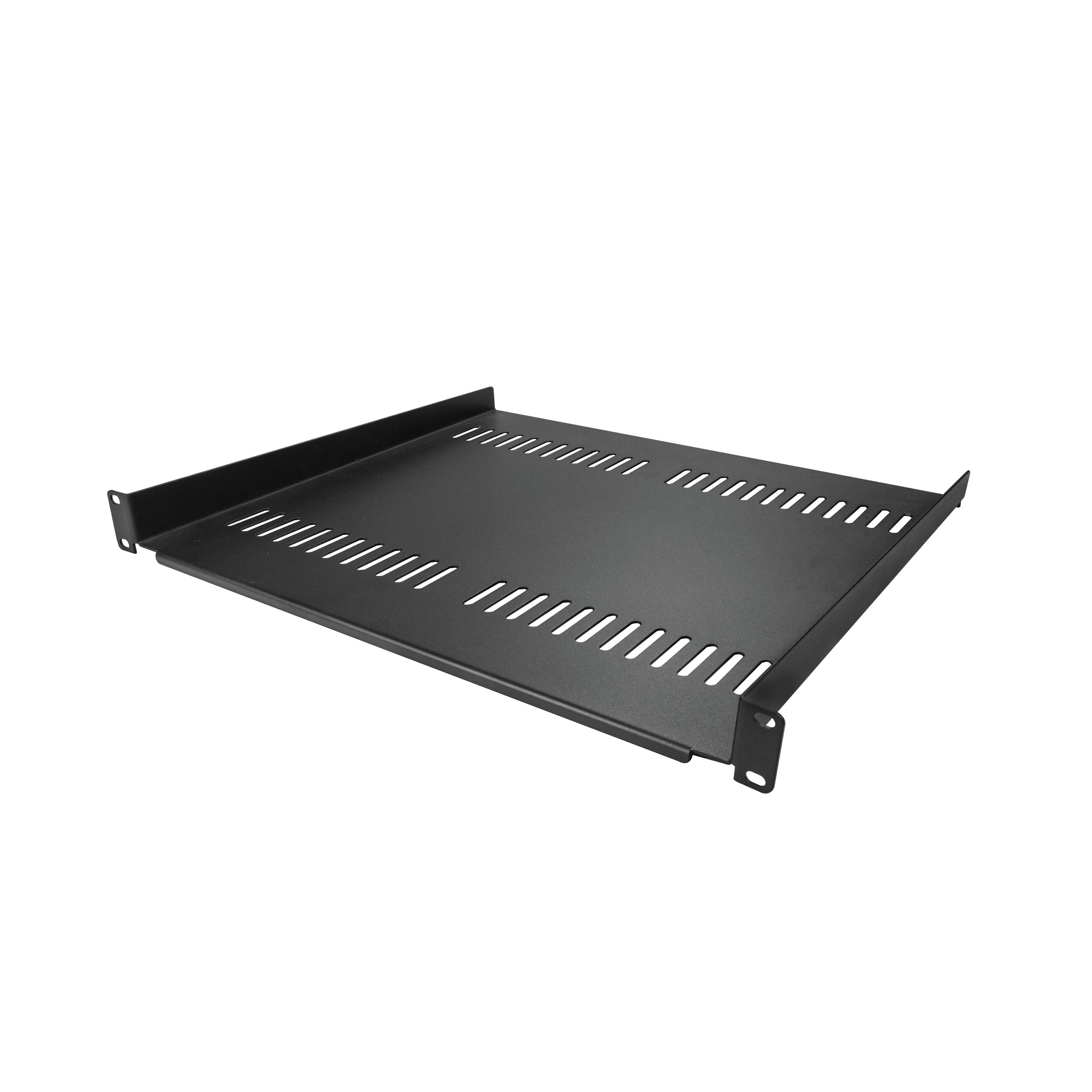StarTech.com 1U Vented Server Rack Cabinet Shelf - Fixed 16 Deep Cantilever Rackmount Tray for 19 Data/AV/Network Enclosure w/Cage Nuts Rackhylde Sort