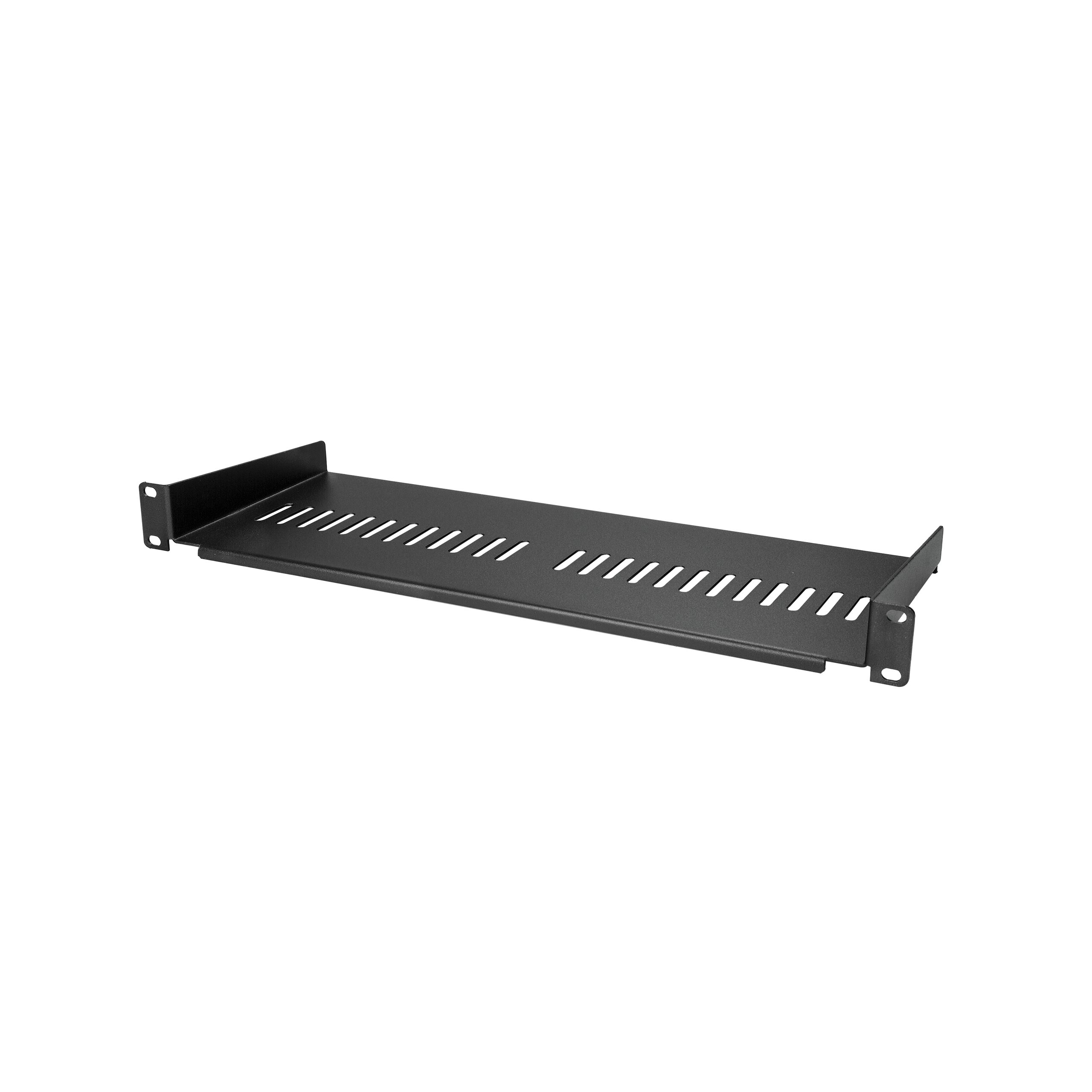 StarTech.com 1U Vented Server Rack Cabinet Shelf - Fixed 7in Deep Cantilever Rackmount Tray for 19 Data/AV/Network Enclosure w/Cage Nuts Rackhylde Sort
