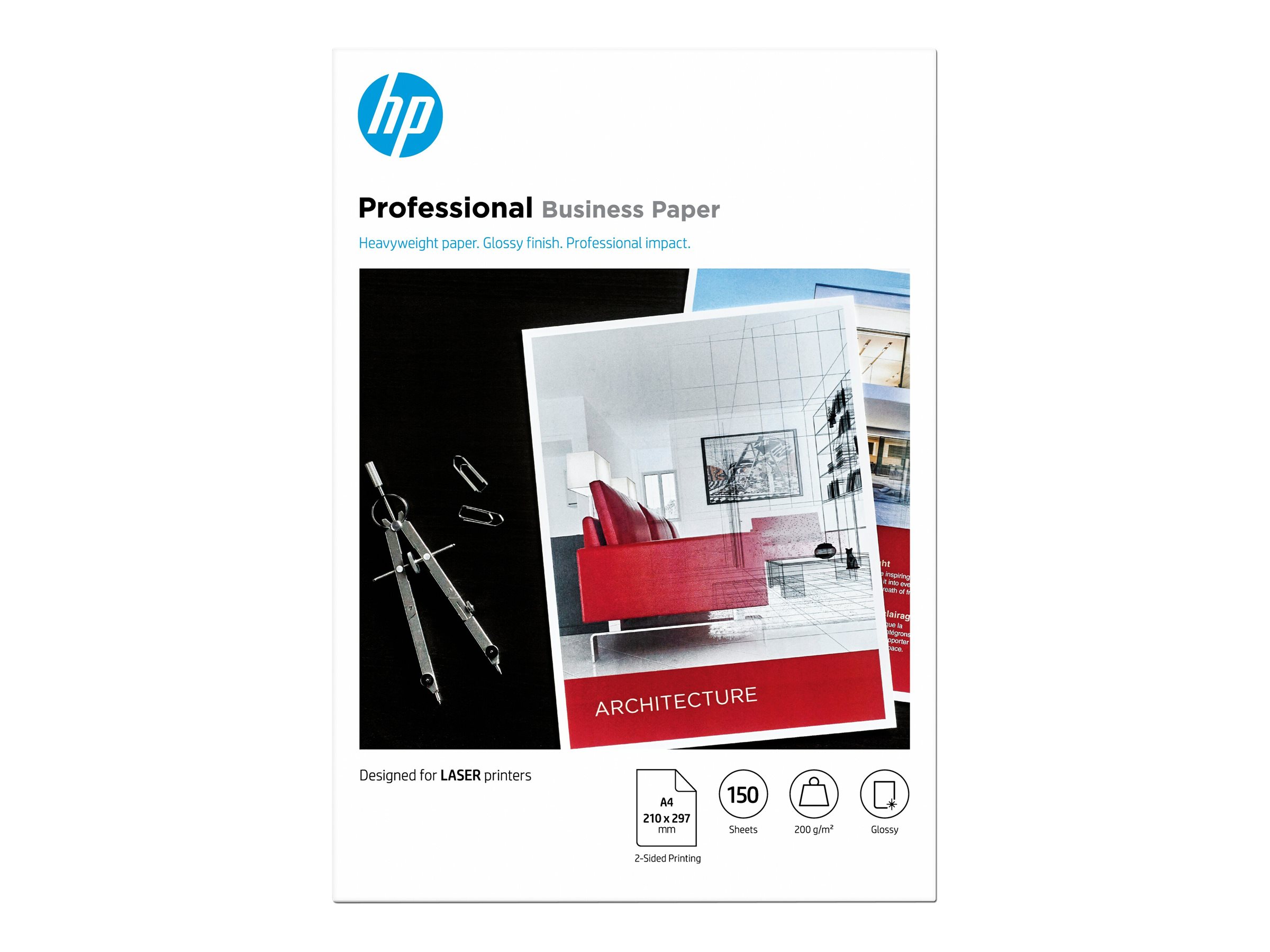 HP Professional Glossy Paper Fotopapir A4 (210 x 297 mm) 150ark 7MV83A