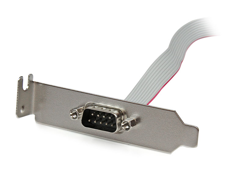 StarTech.com 1 Port 16in DB9 Serial Port BRacket to 10 Pin Header - Low Profile - low profile DB9 Header - DB9 bRacket (PLATE9M16LP) Seriel-panel 40.6cm Grå