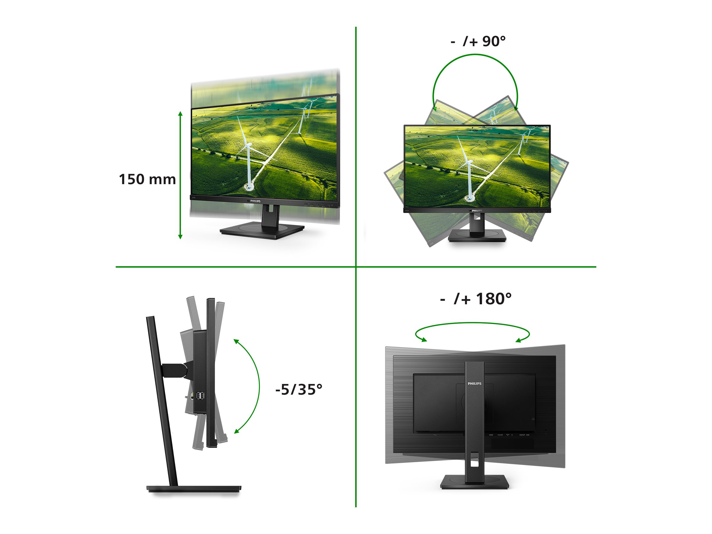 Philips B Line 272B1G 27 IPS 1920 x 1080 (Full HD) DVI VGA (HD-15) HDMI DisplayPort 75Hz