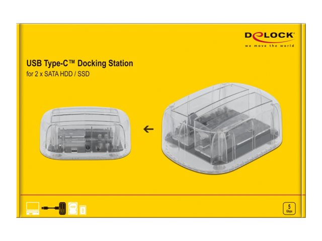DeLOCK USB Type-C for 2 x SATA HDD / SSD HDD dockingstation
