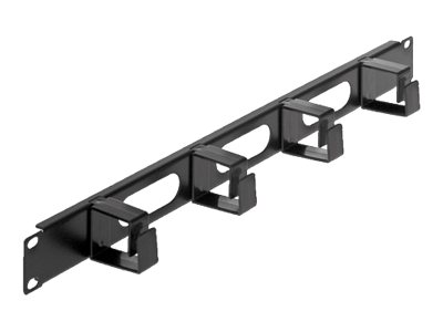 Intellinet 19 Cable Management Panel, 1U, 4 short plastic rings, Black Rack-kabel styrepanel Sort