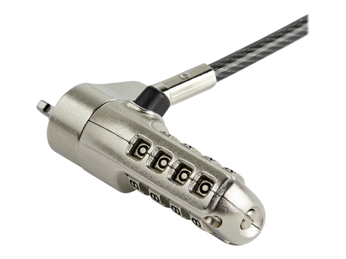StarTech.com 6.5' (2m) Laptop Cable Lock, Nano Slot Compatible 4 Digit Combination Security Cable Lock, Serialized Anti-Theft Vinyl Coated Steel Cable Lock for Nano Slot Computer/Device - Nano Slot Laptop Lock (LTLOCKNANO) Sikkerhedskabelslås