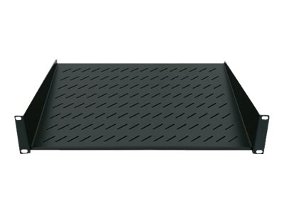 Intellinet 19 Cantilever Shelf, 1U, 2-Point Front Mount, 150mm Depth, Black Rackhylde Sort