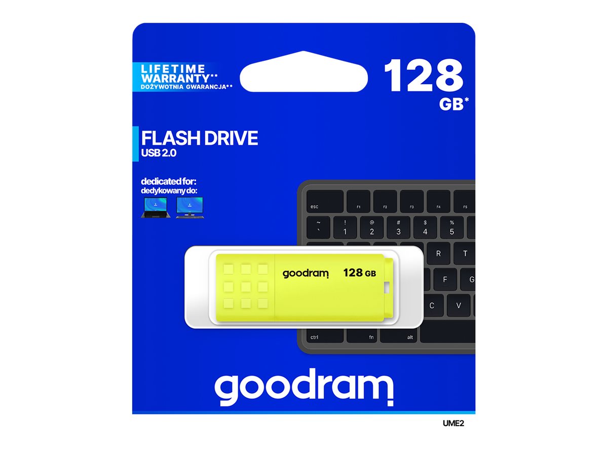 GOODRAM UME2 128GB USB 2.0 USB stick Gul