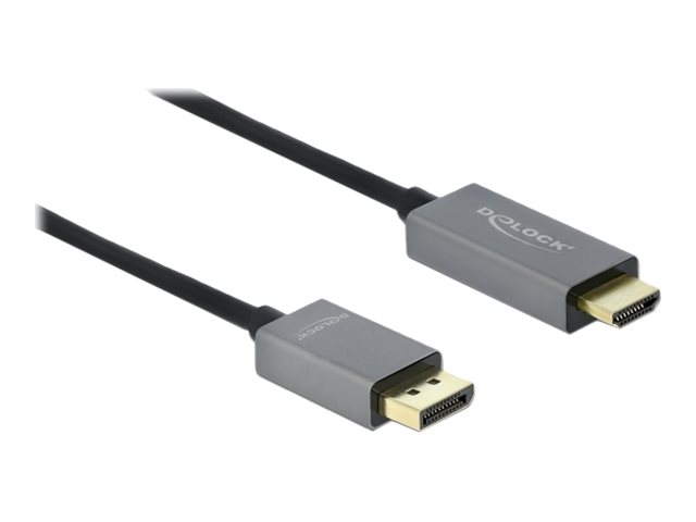 Delock Videoadapterkabel 3m Sort Grå