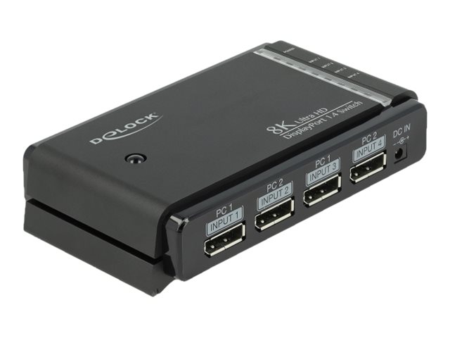 DeLock DisplayPort 1.4 2 x 2 DisplayPort in to 1 x 2 DisplayPort out 8K Video-/audioswitch DisplayPort