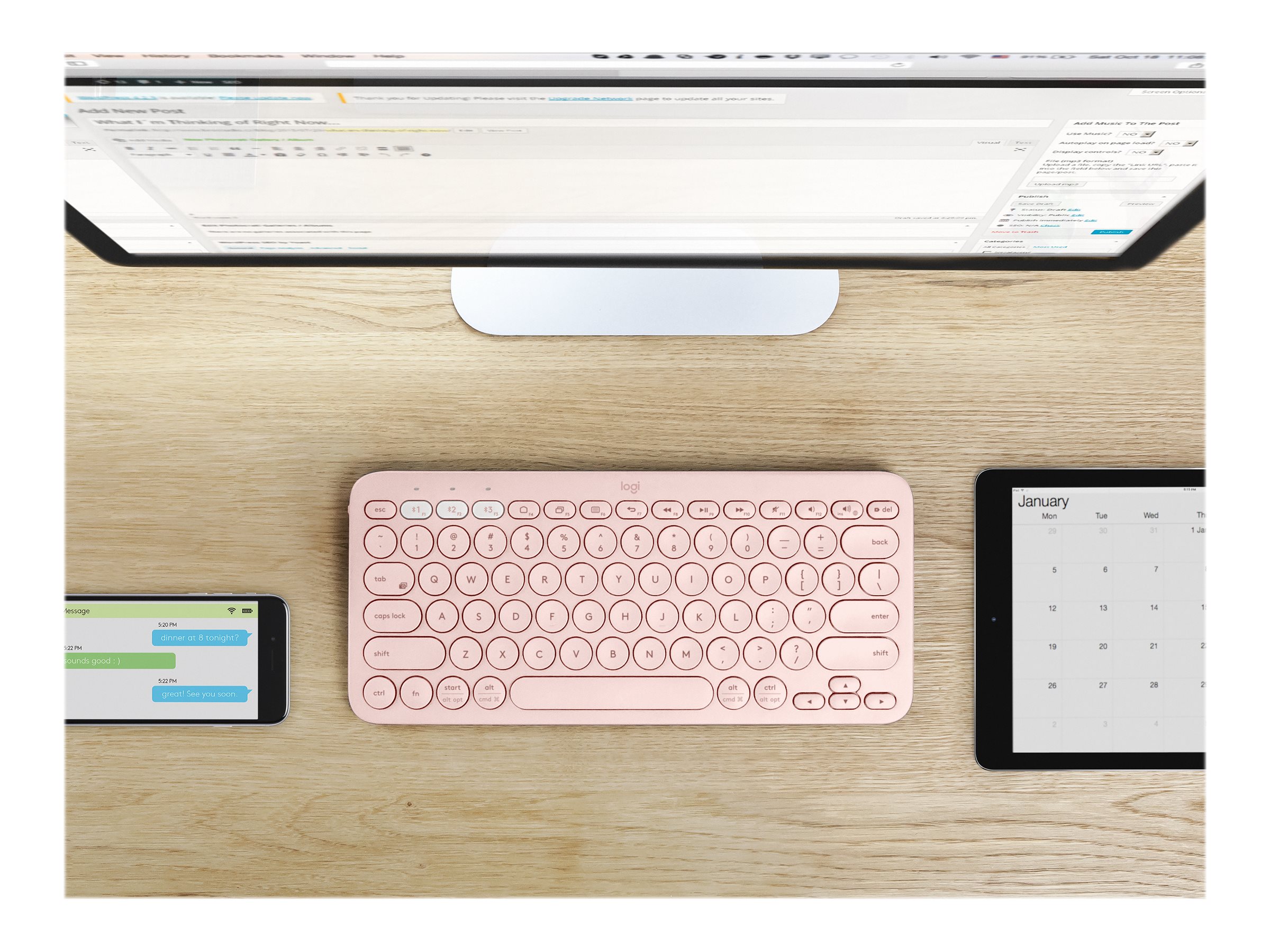 Logitech K380 Multi-Device Bluetooth Keyboard Tastatur Trådløs Tysk