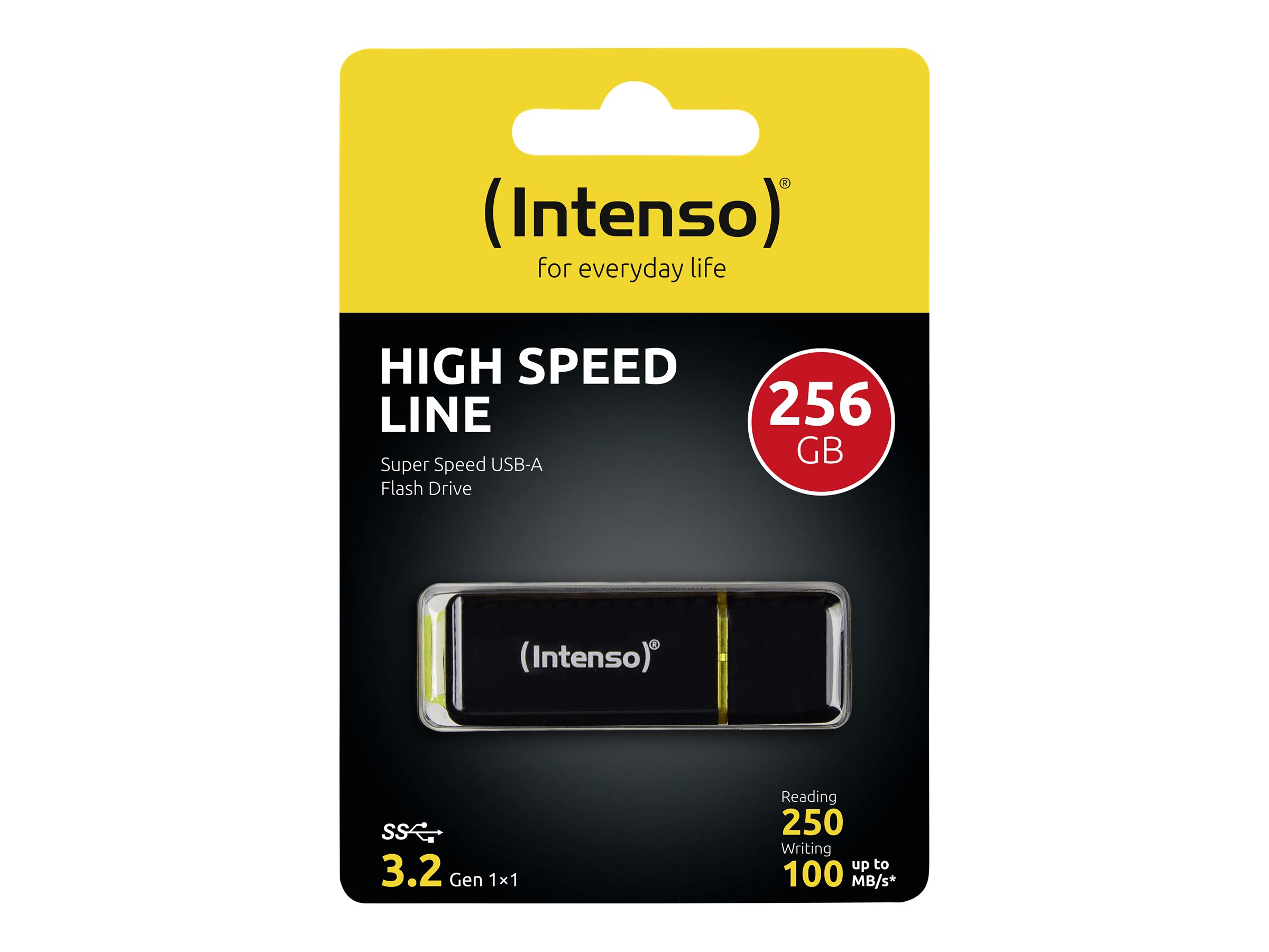 Intenso High Speed Line 256GB USB 3.1 USB stick Sort Gul