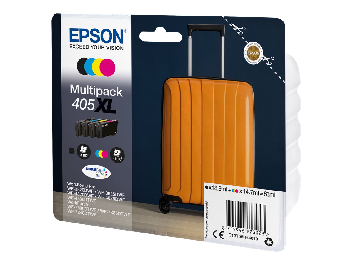 Epson 405XL Multipack Sort Gul Cyan Magenta Blæk C13T05H64010