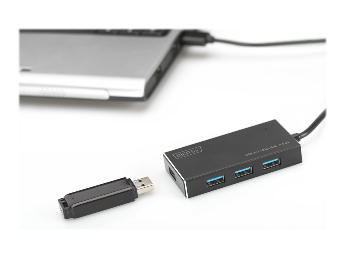 USB 3.0 Hub - 4-port Incl. 5V/2A power supply - Aluminium housing