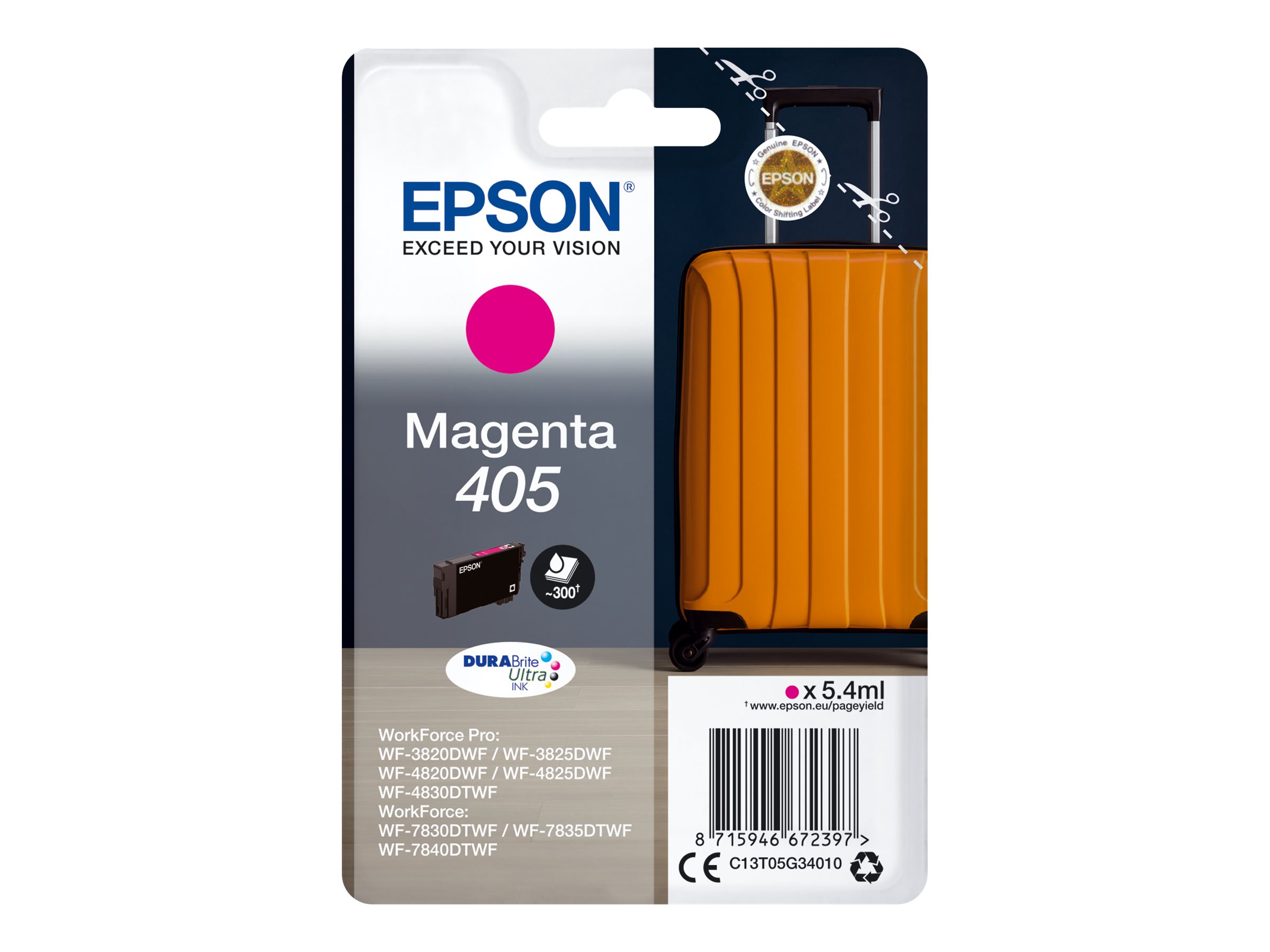 Epson 405 Magenta 300 sider Blæk C13T05G34020