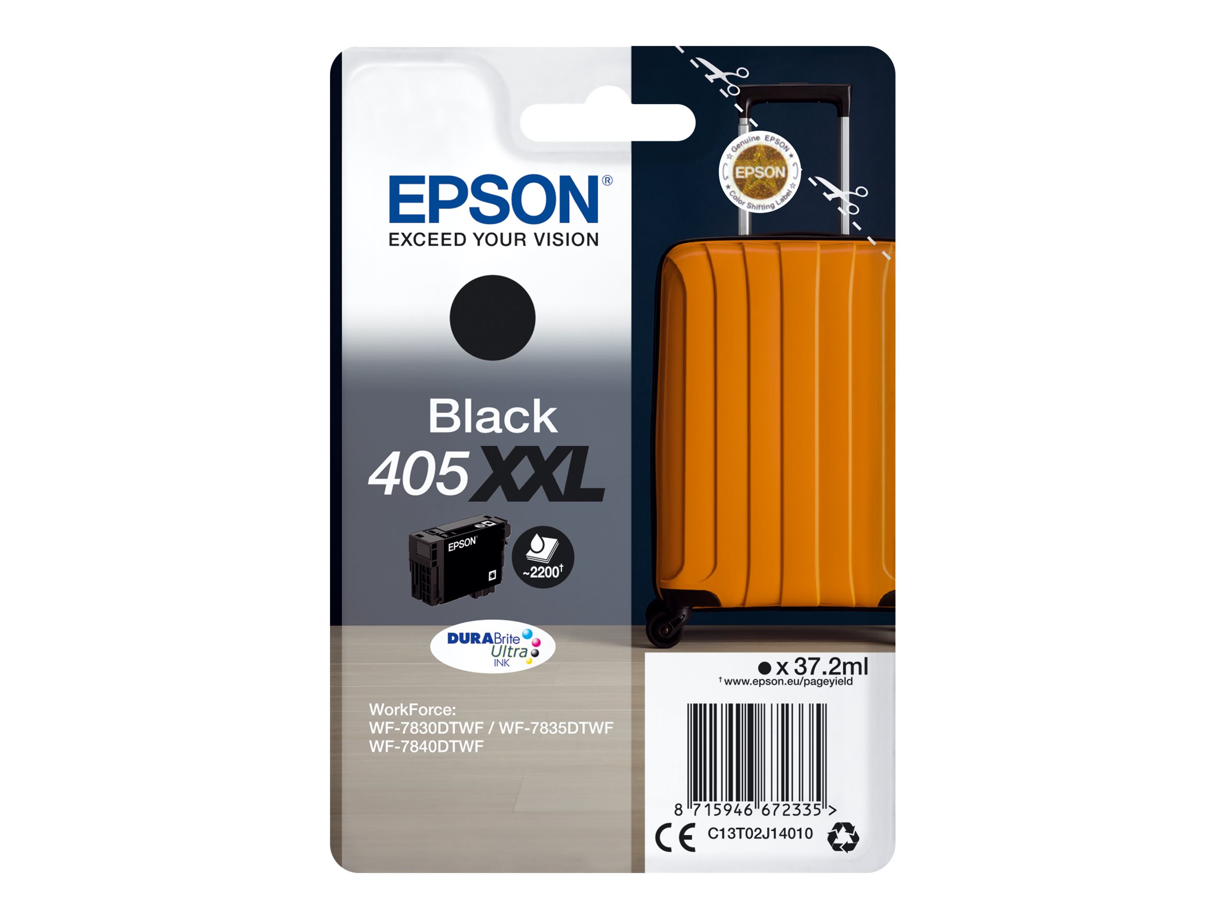 Epson 405XXL Sort 2200 sider Blæk C13T02J14010