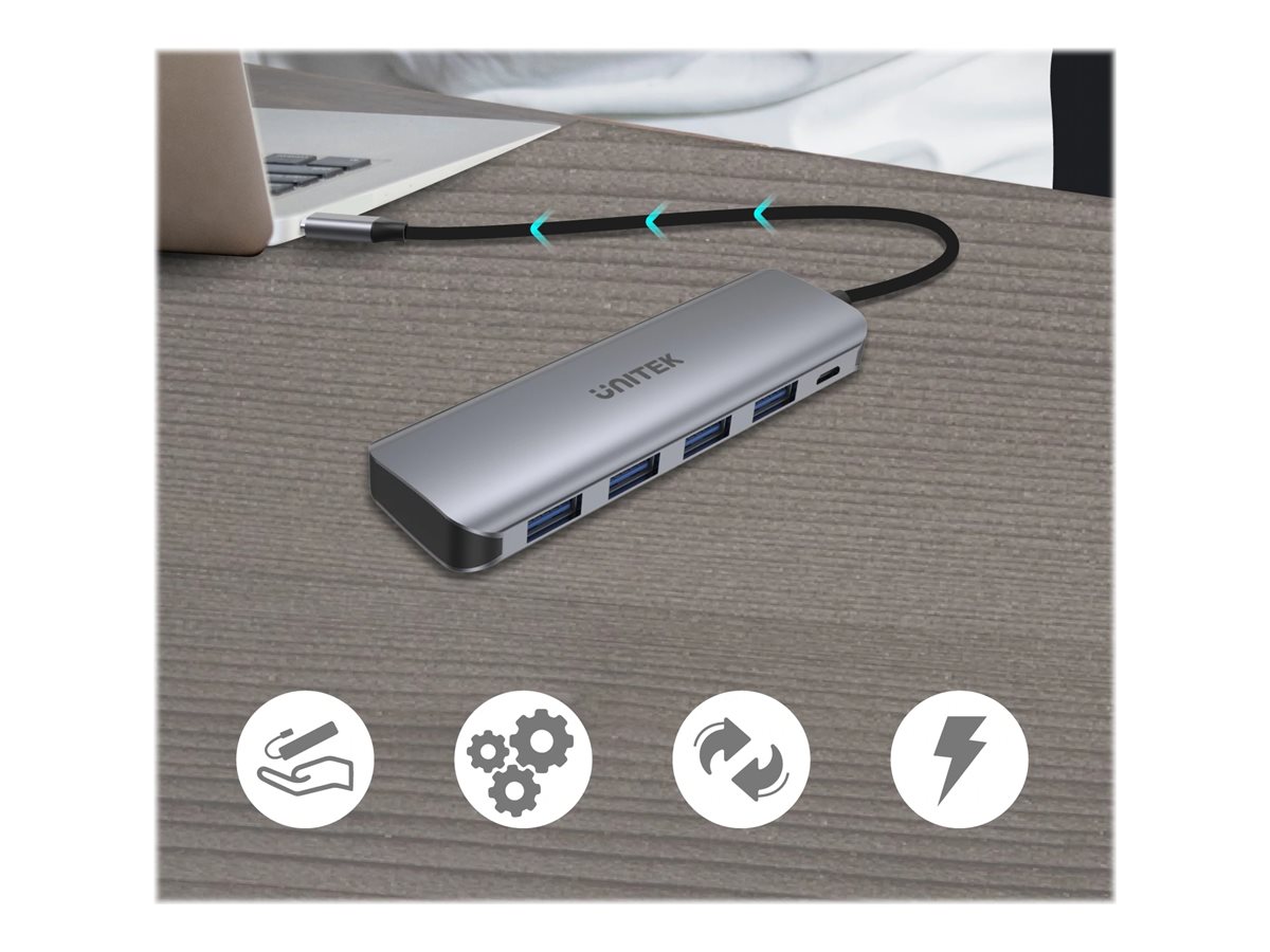 Unitek uHUB P5+ H1107A Grå