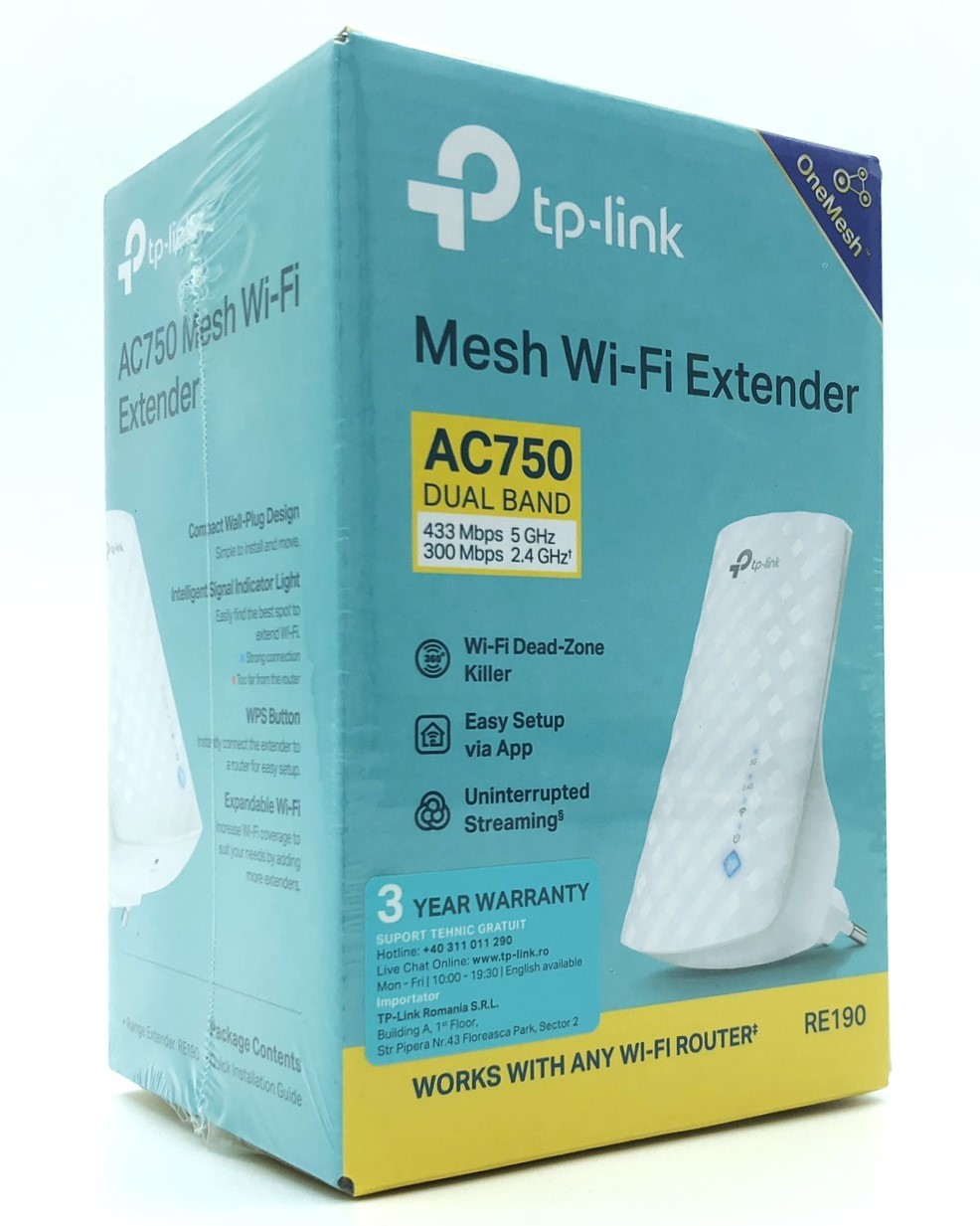 TP-Link RE190 WiFi-rækkeviddeforlænger Ekstern
