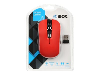 iBOX LORIINI RED Optisk Trådløs Sort Rød