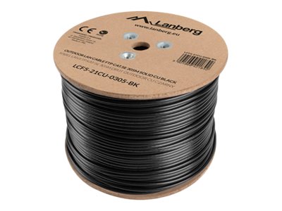 Lanberg CAT 5e Kabel med folie og kobberfletning (FTP) 305m Bulkkabel Sort
