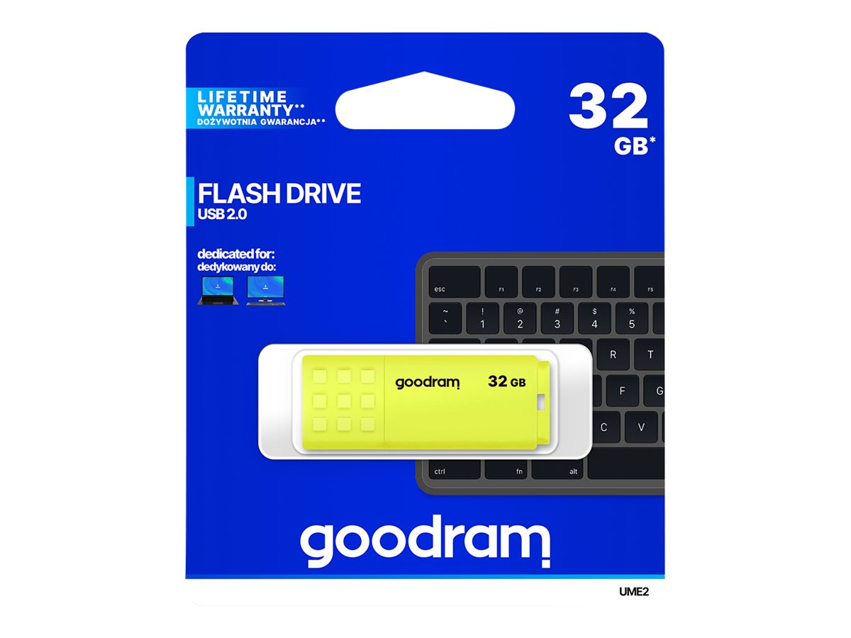 GOODRAM UME2 32GB USB 2.0 USB stick Gul