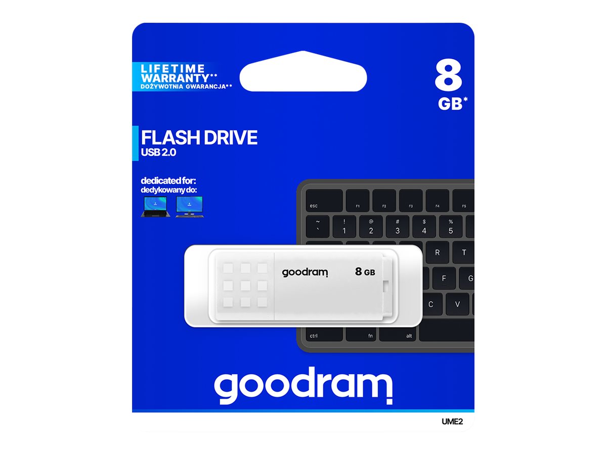 GOODRAM UME2 8GB USB 2.0 USB stick Hvid