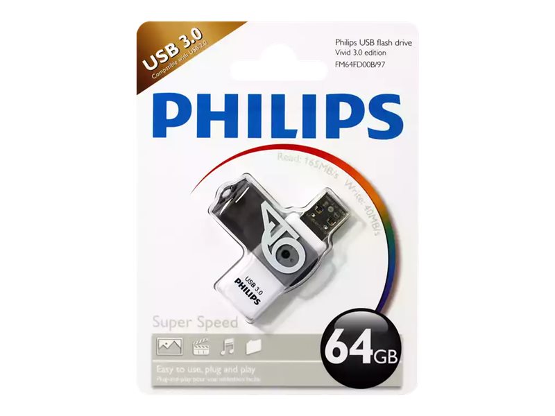 Philips FM64FD00B Vivid Edition 3.0 64GB USB 3.0 USB stick Hvid