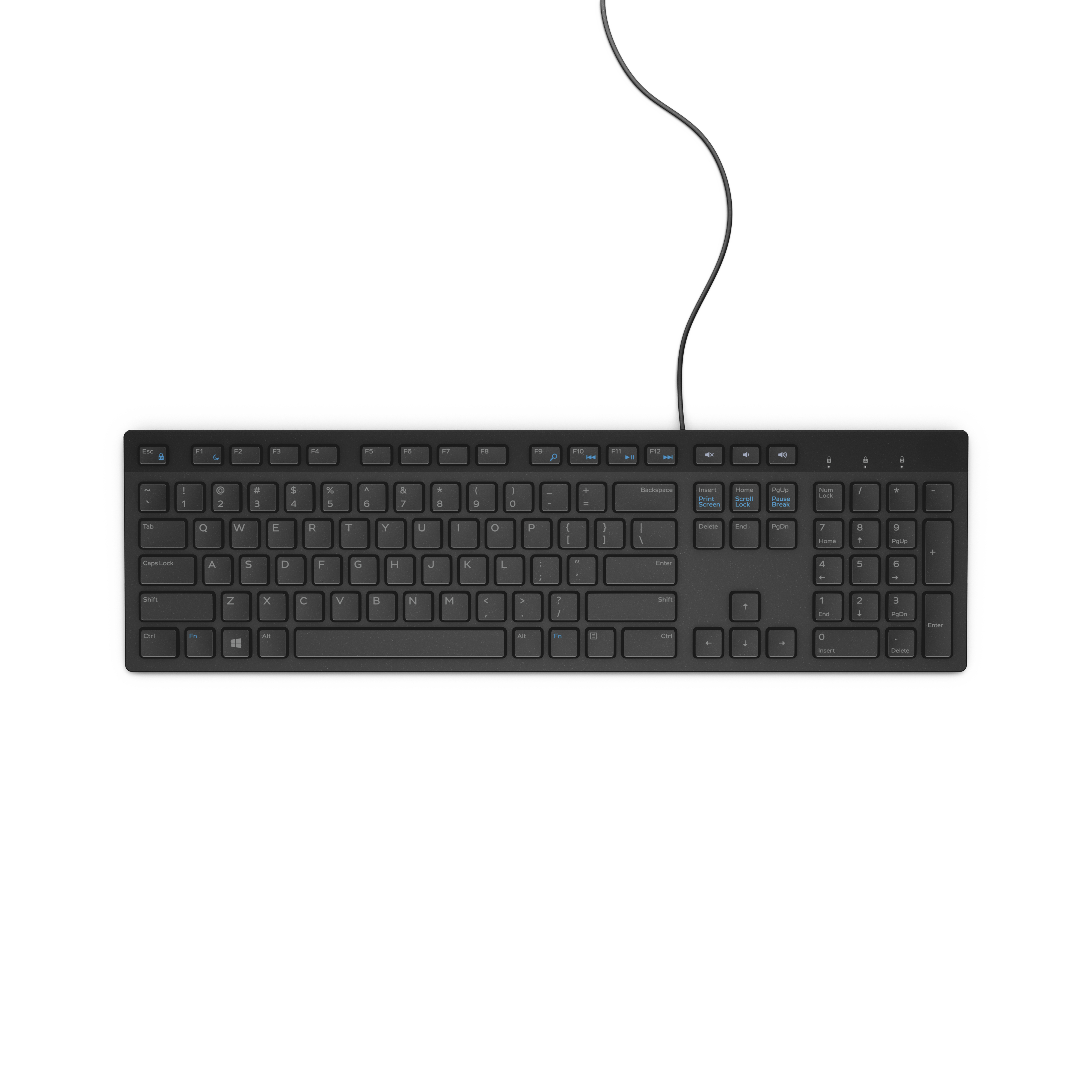 DELL KB216. Tastatur formfaktor: Fuld størrelse (100 %). Tastatur stil: Lige. Forbindelsesteknologi: Ledningsført, Enhedsgrænseflade: USB, Tastaturopsætning: QWERTY, Anbefalet brug: Universel. Produktfarve: Sort
