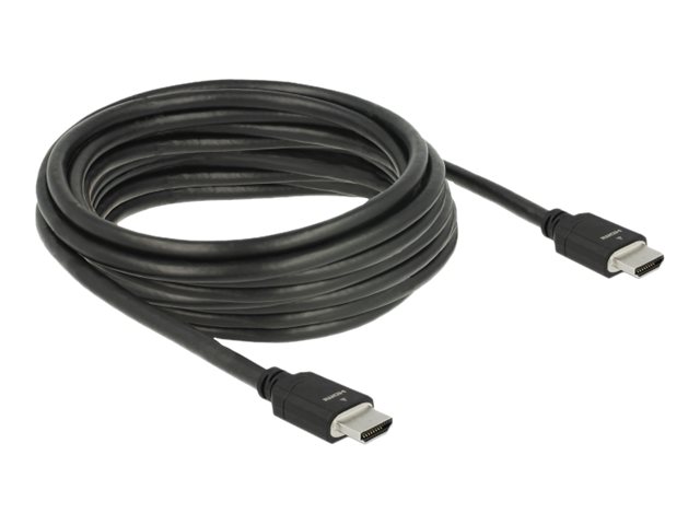 Delock - HDMI-kabel - HDMI han til HDMI han - 5 m - tripel-afskærmet - sort - Dolby DTS-HD Master Audio support, Dolby TrueHD support