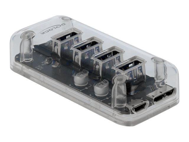 Delock External USB 3.0 Hub with 4 Ports Transparent
