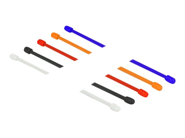 Delock Cable Ties flexible 15cm Sort Blå Orange Rød Hvid
