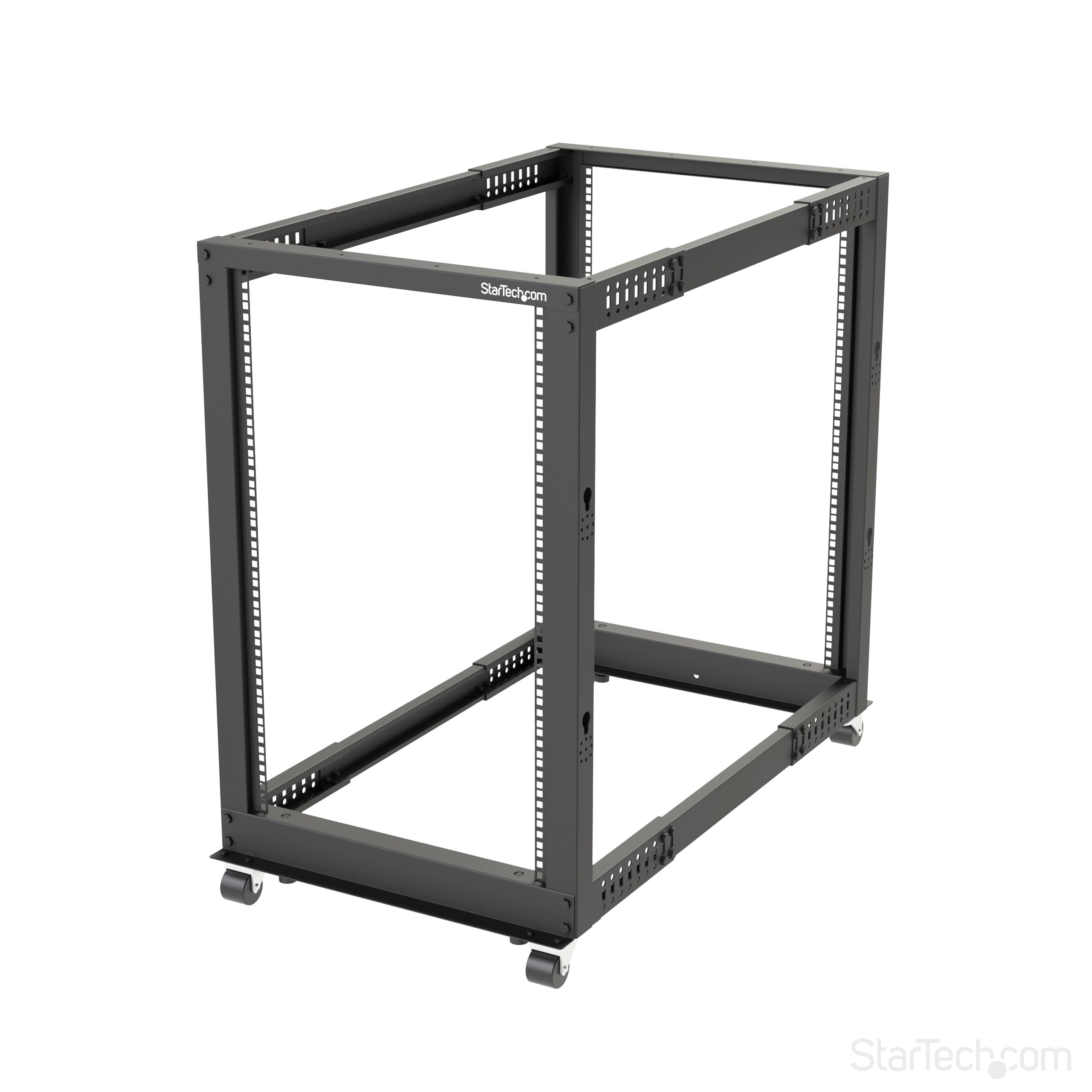 StarTech.com 18U 19 Open Frame Server Rack - 4 Post, Adjustable Depth 22 to 40 - Mobile Network Equipment Rack - HP ProLiant ThinkServer Rack Sort