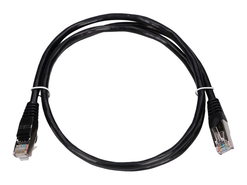 Extralink CAT 5e Kabel med folie og kobberfletning (FTP) 1m Patchkabel Sort