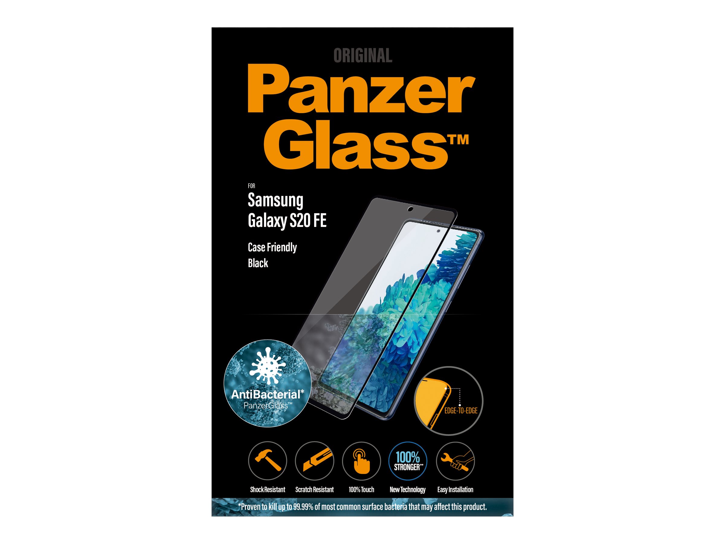 PanzerGlass Edge-to-Edge Skærmbeskytter Sort Transparent Samsung Galaxy S20 FE, S20 FE 5G