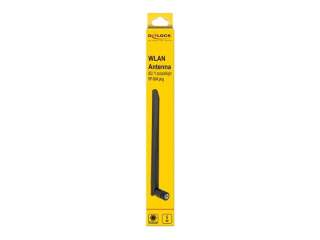 DeLOCK WLAN 802.11 a/ax/a/b/g/n Antenna RP-SMA plug Antenne 20cm Sort