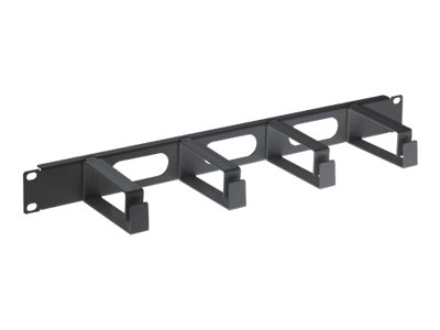 Intellinet 19 Cable Management Panel, 1U, 4 long plastic rings, Black Rack-kabel styrepanel Sort