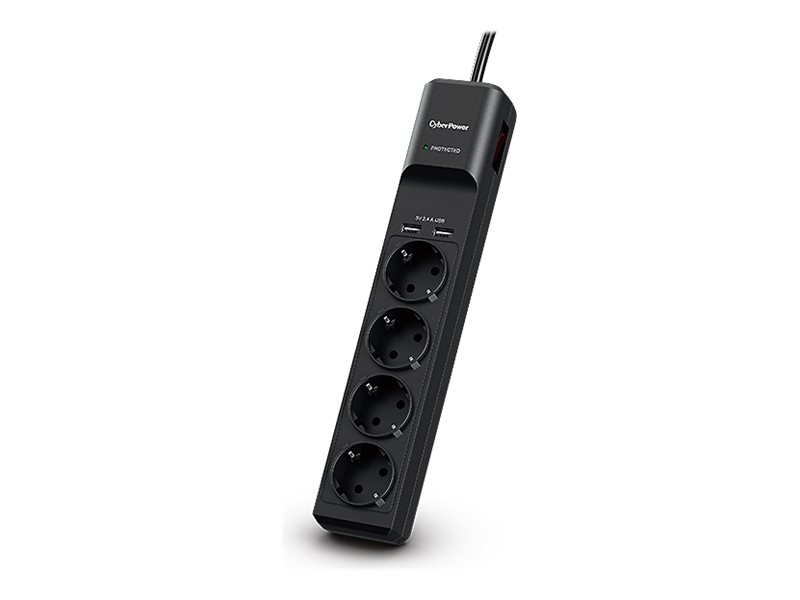 CyberPower Professional Series P0420SUD0-DE Strømstødsbeskytter 4-stik 10A Sort 1.8m