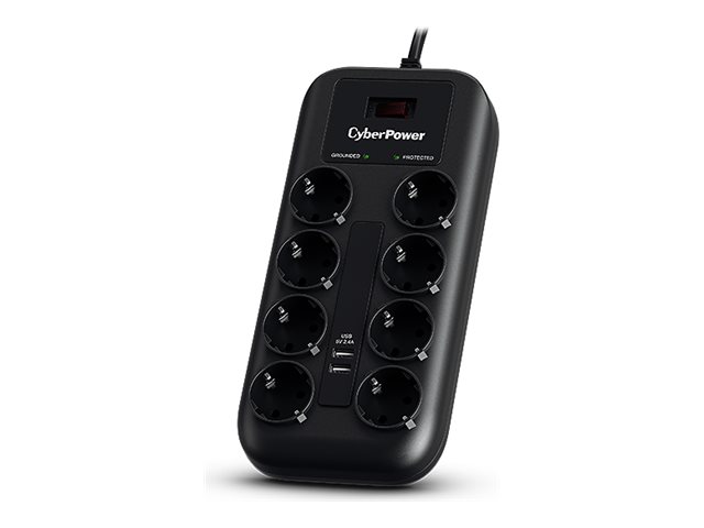 CyberPower Professional Series P0820SUF0-DE Strømstødsbeskytter 8-stik 10A Sort 1.8m